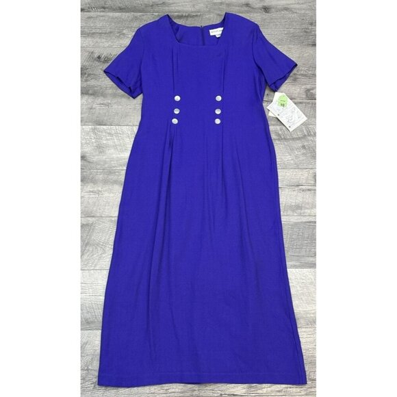 Betsy's Things Dresses & Skirts - Vintage Betsys Things Dress‎ Womens 10 Purple Long Pleated Modest 90s Retro NEW
